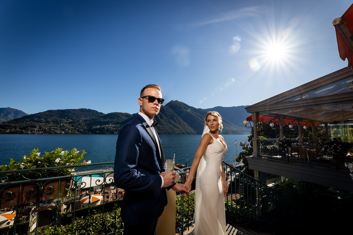 bride and groom hotel tremezzo como